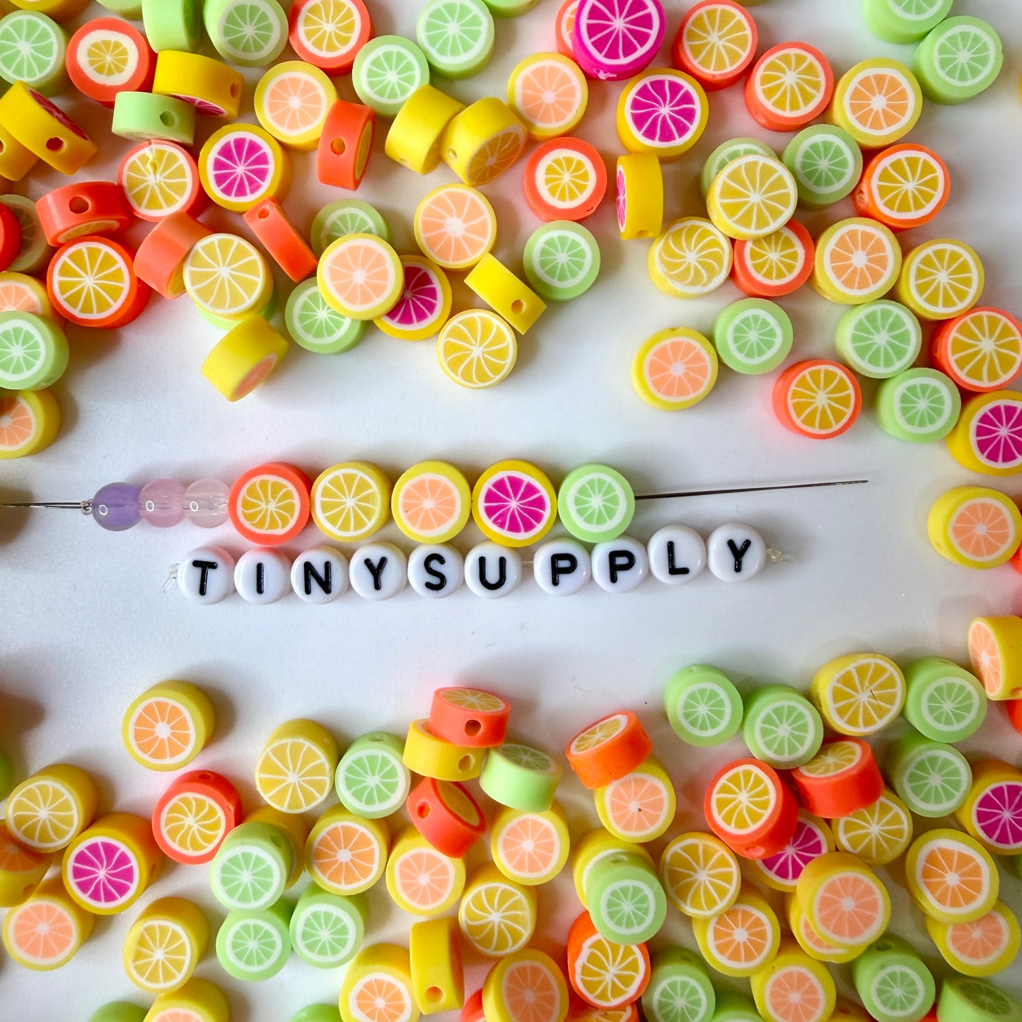 10MM Mixed Citrus Fruit Themed Polymer Clay Beads