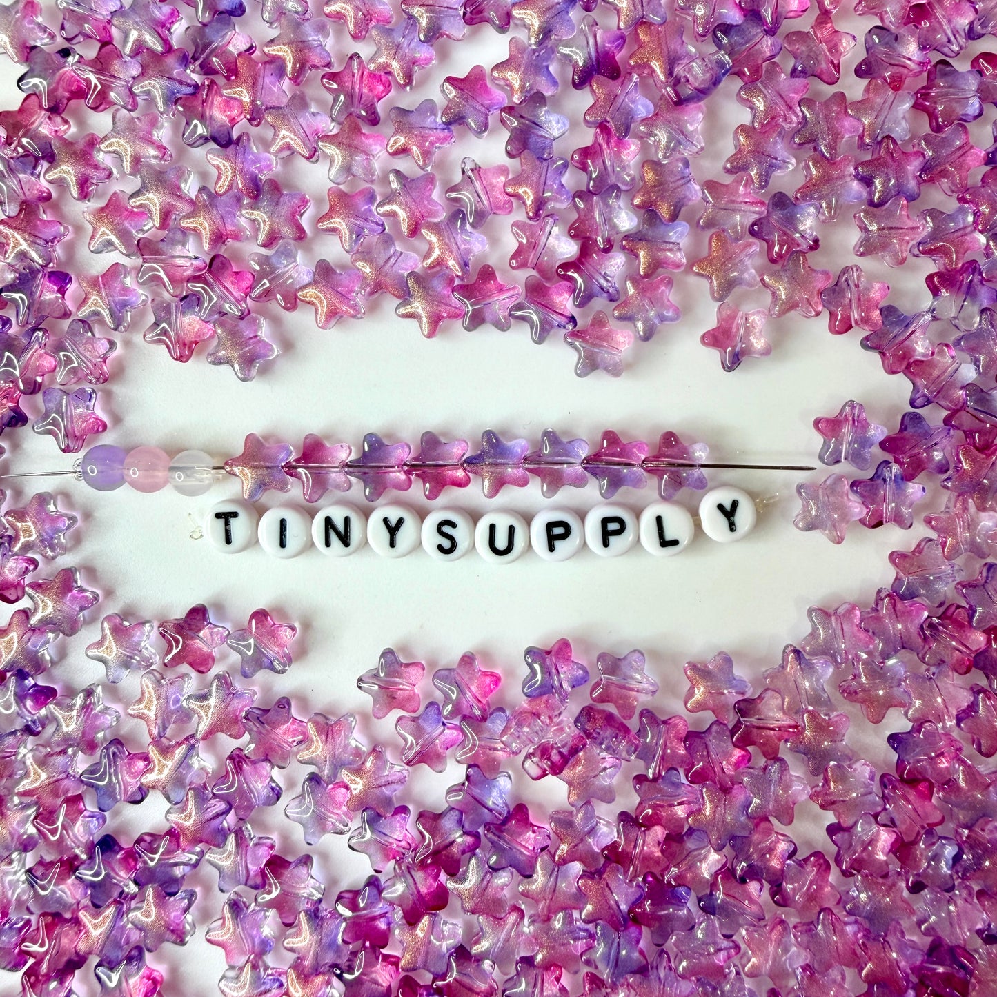 8.5MM Lilac Mix Colored Glass Star Beads E02