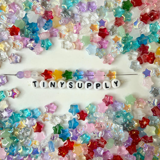 8.5MM Mixed Colored Glass Star Beads