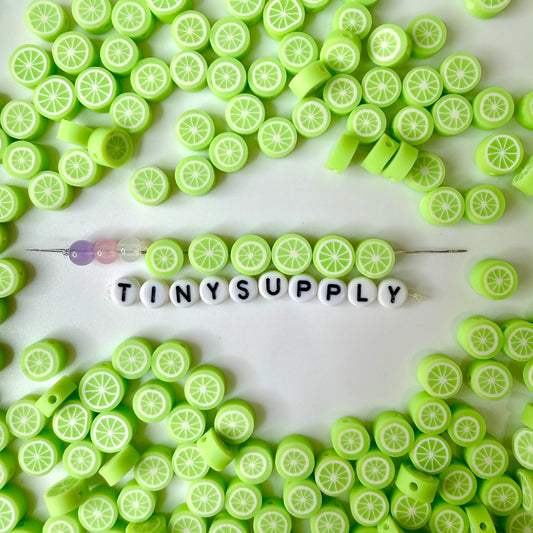 10MM Lime Citrus Fruit Themed Polymer Clay Beads
