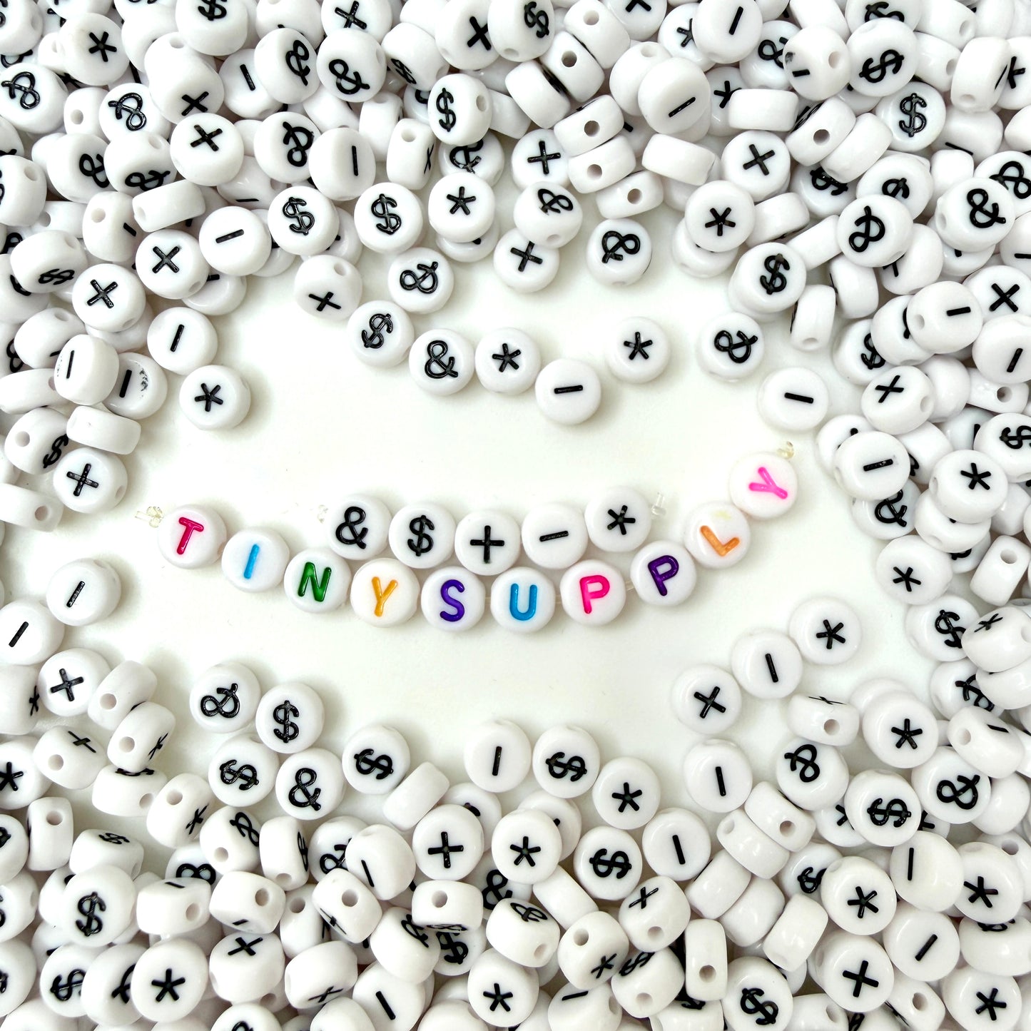 BULK Symbol Pack #1 Ampersand Asterisk, Plus, Minus, Dollar Sign Acrylic Beads