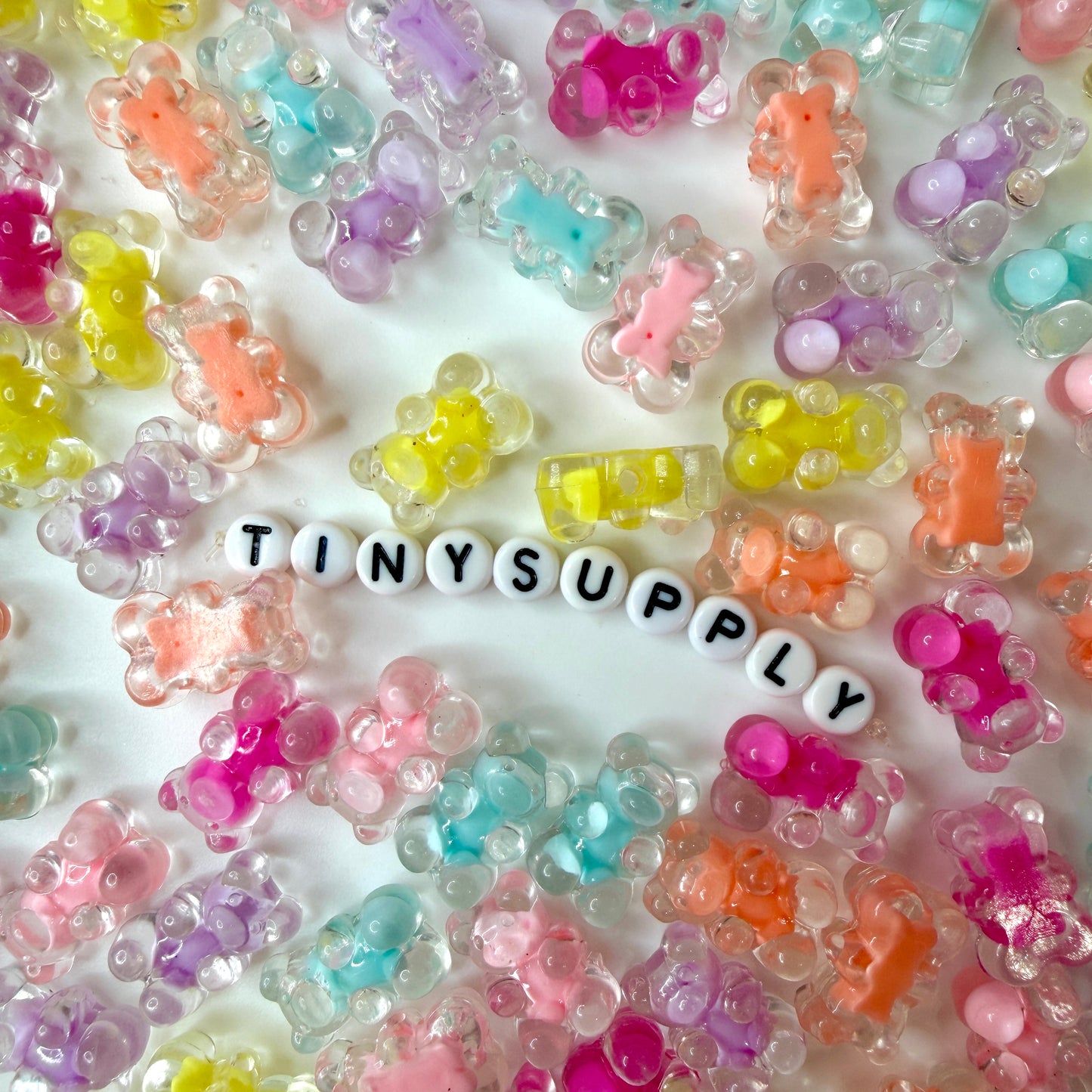 Transparent Gummy Bear Beads (18MM x 11MM , side hole)