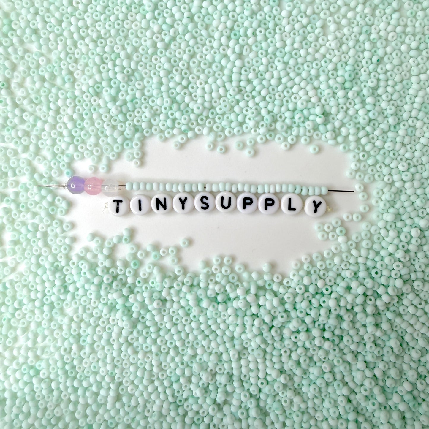 3MM Frosted Light Mint 8/0 Glass Seed Beads (S048-007) D41-10