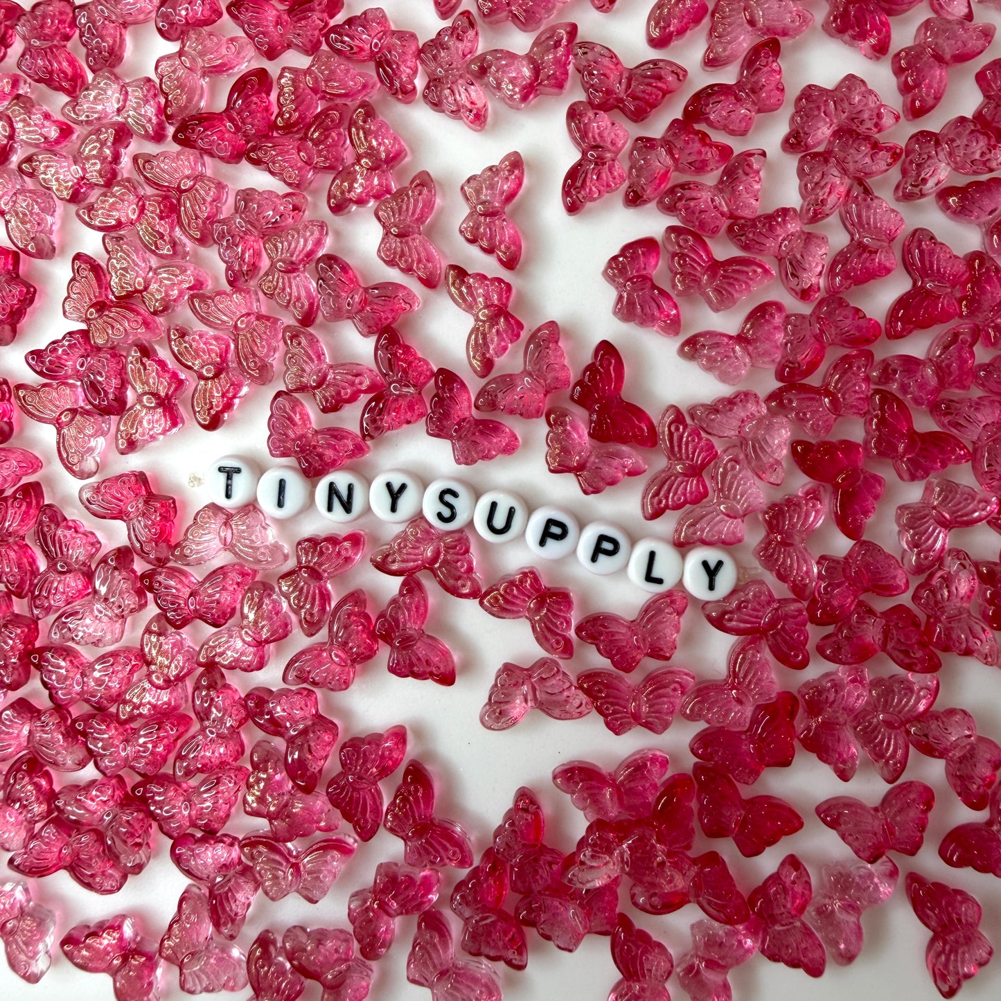 15MM Rose Red Butterfly Speckled Glass Beads