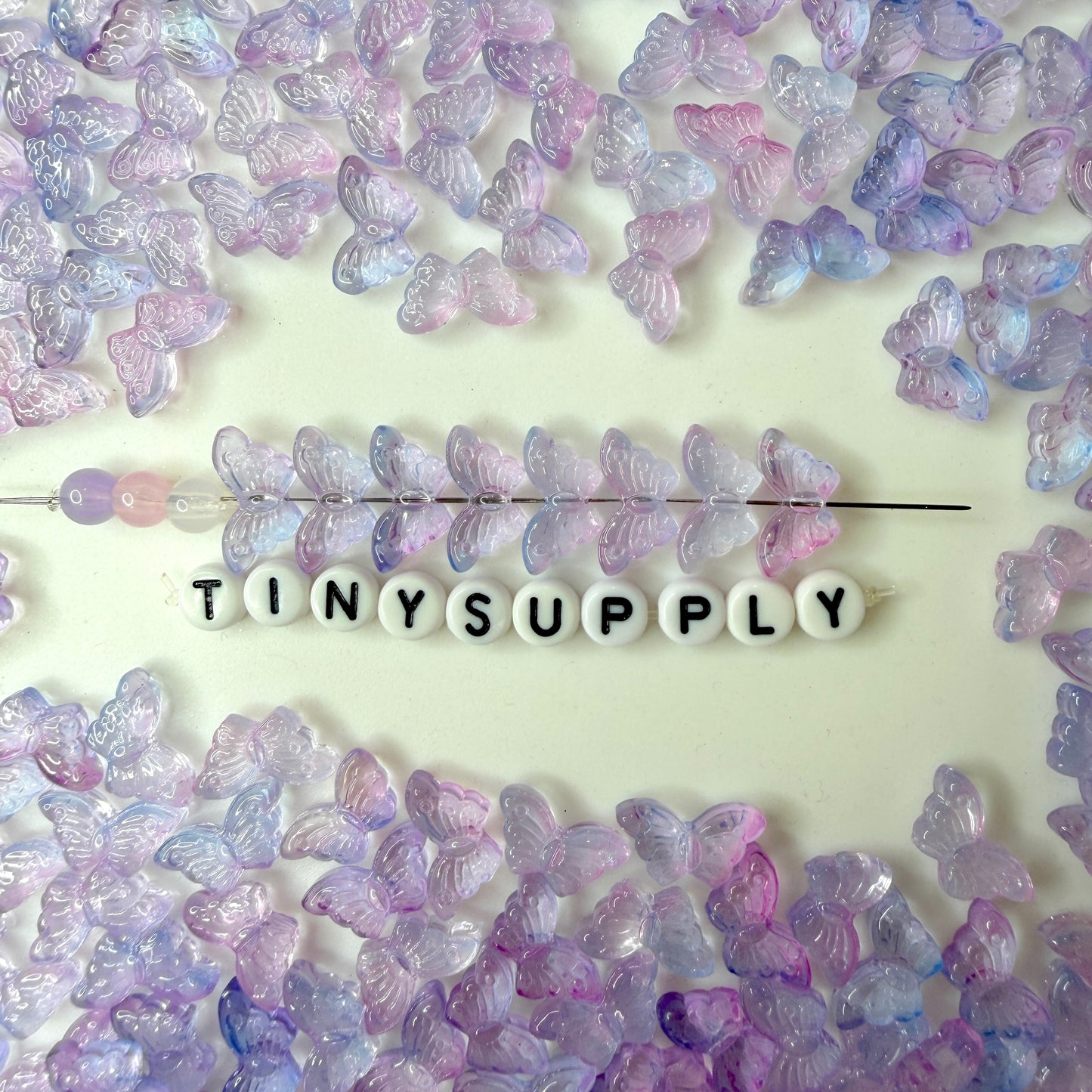 15MM Lilac Butterfly Speckled Colored Glass Beads