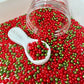 Mixed No Hole Christmas Red Green Pearls (2.5MM-5MM; NOT EDIBLE) D12-07