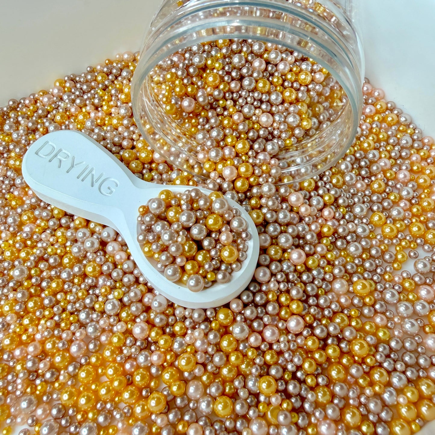 Mixed No Hole Gold Brown Pearls (1.5mm-5mm; NOT EDIBLE) D12-14