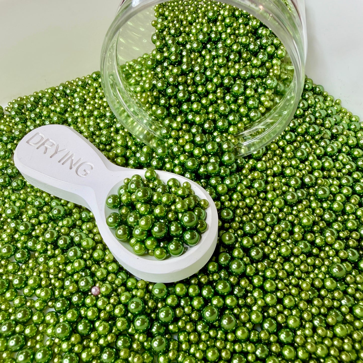 Mixed No Hole Dark Green Pearls (2.5MM-5MM; NOT EDIBLE) D12-27