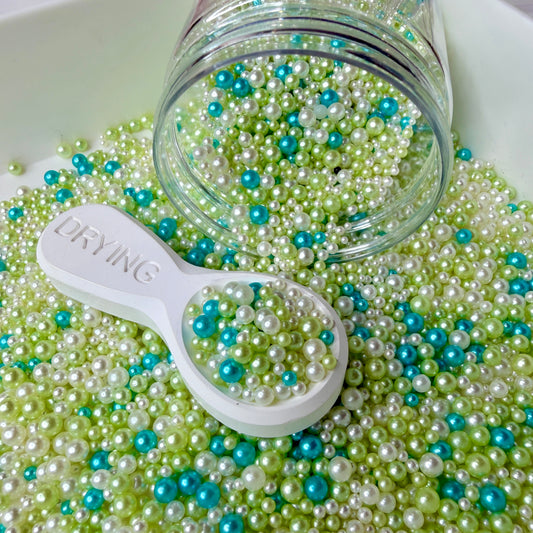 Mixed No Hole Green Pearls (2.5MM-5MM; NOT EDIBLE) D12-28