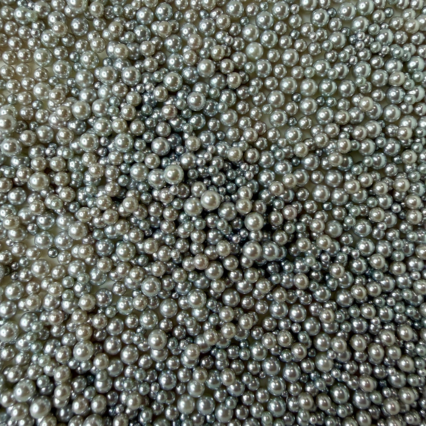Matte Silver No Hole Pearls Slime (2.5MM-5MM; NOT EDIBLE) D12-31
