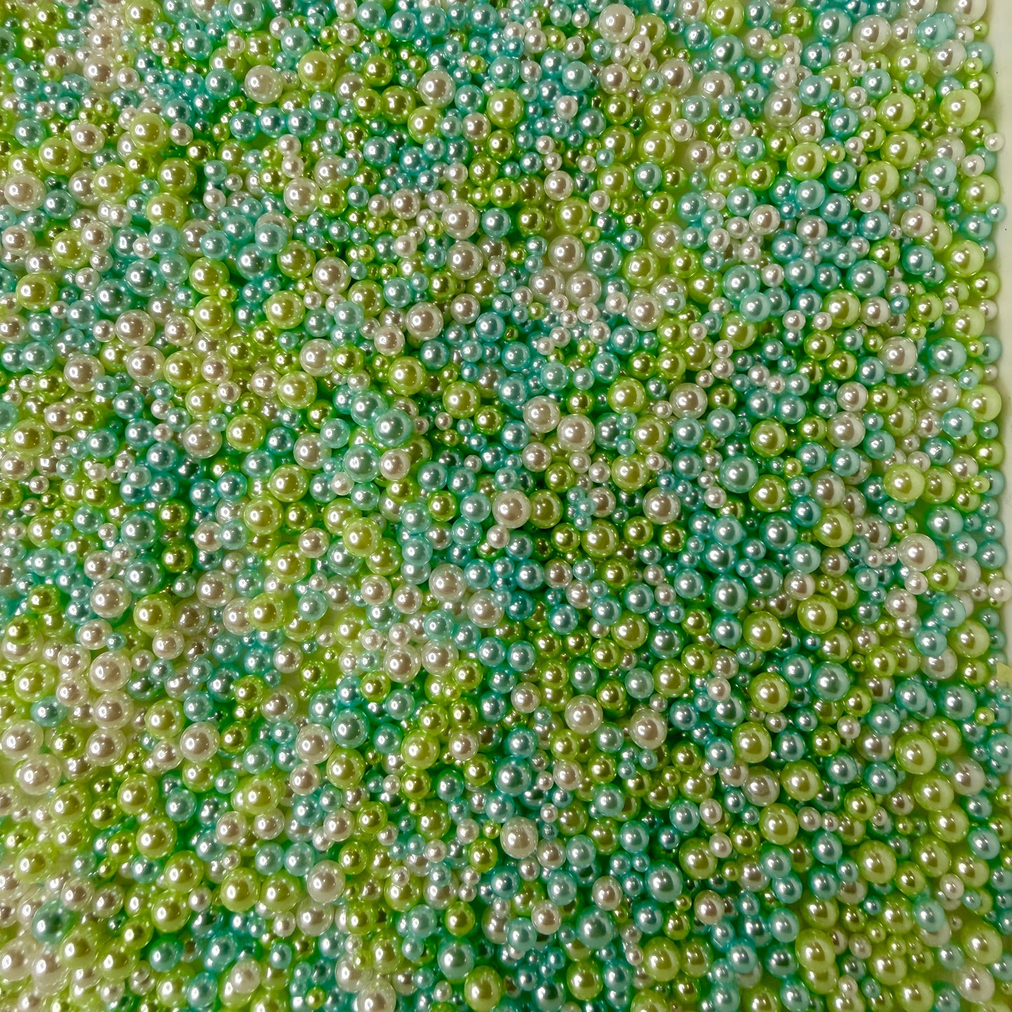 Mixed No Hole Blue Green Pearls (3MM-8MM; NOT EDIBLE) D12-32