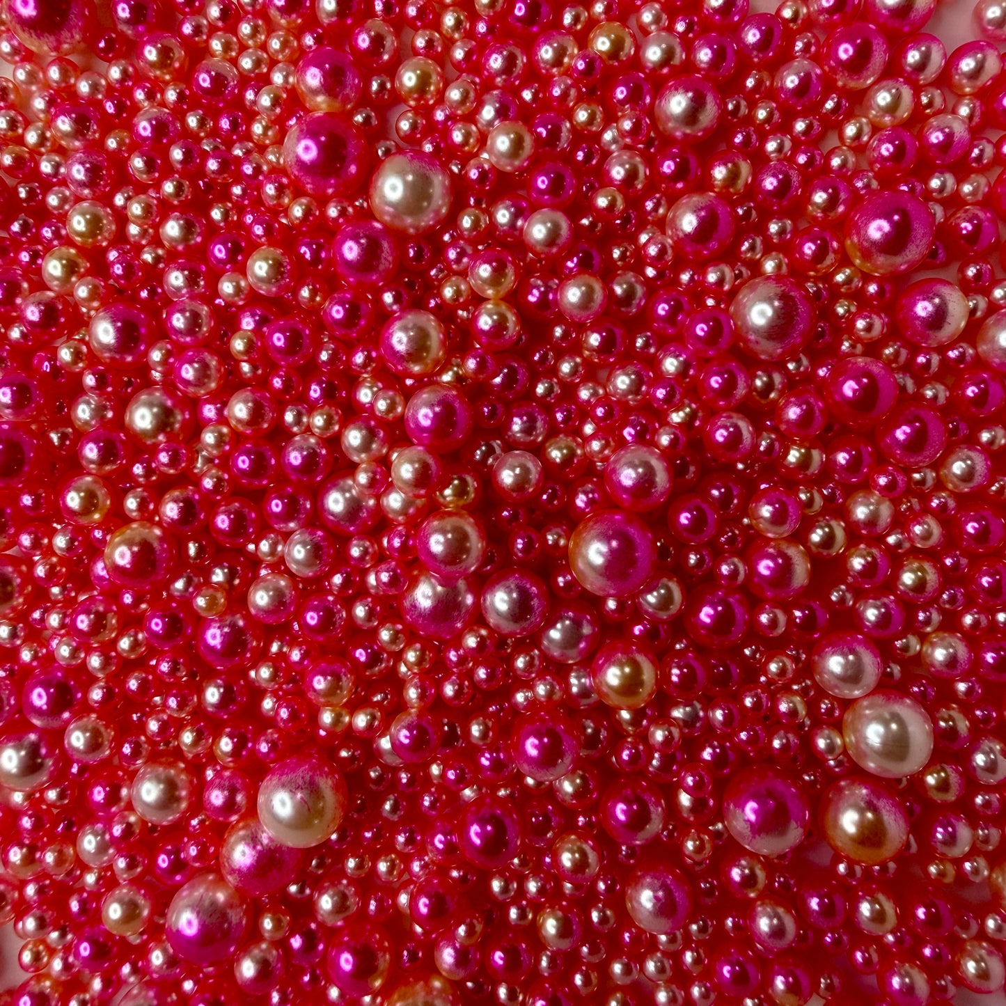 Mixed No Hole Pink Gradient Ombre Pearls (4mm-10mm; NOT EDIBLE) D12-35
