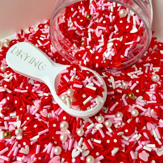 5MM Red Flower Pearls, Floral Polymer Clay Sprinkle Mix (NOT EDIBLE) D5-10