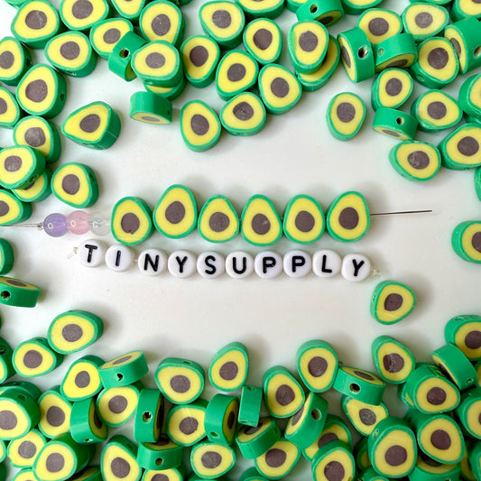 11MM Avocado Themed Polymer Clay Beads (11mm x 10mm, Hole: 1.6mm)