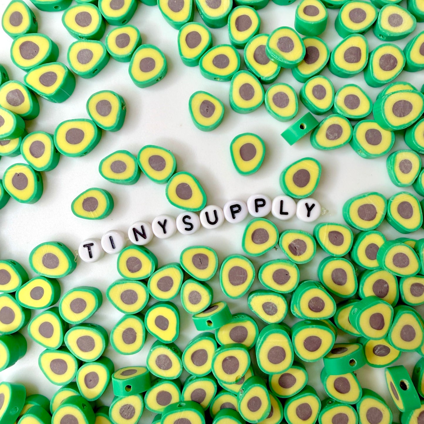 11MM Avocado Themed Polymer Clay Beads (11mm x 10mm, Hole: 1.6mm)