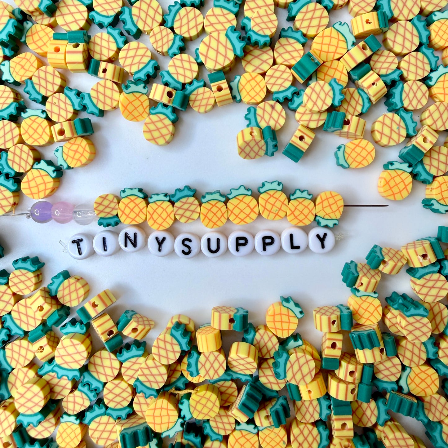 10MM Pineapple Fruit Themed Polymer Clay Beads