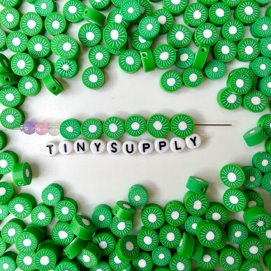 10MM Kiwi Fruit Themed Polymer Clay Beads