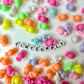 9MM x 16.5MM Pastel Neon Rainbow Wrapped Candy Beads
