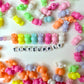 9MM x 16.5MM Pastel Neon Rainbow Wrapped Candy Beads