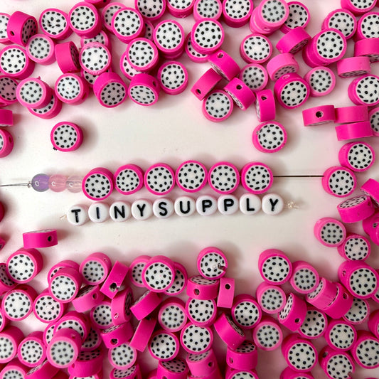 10MM Dragonfruit Themed Polymer Clay Beads