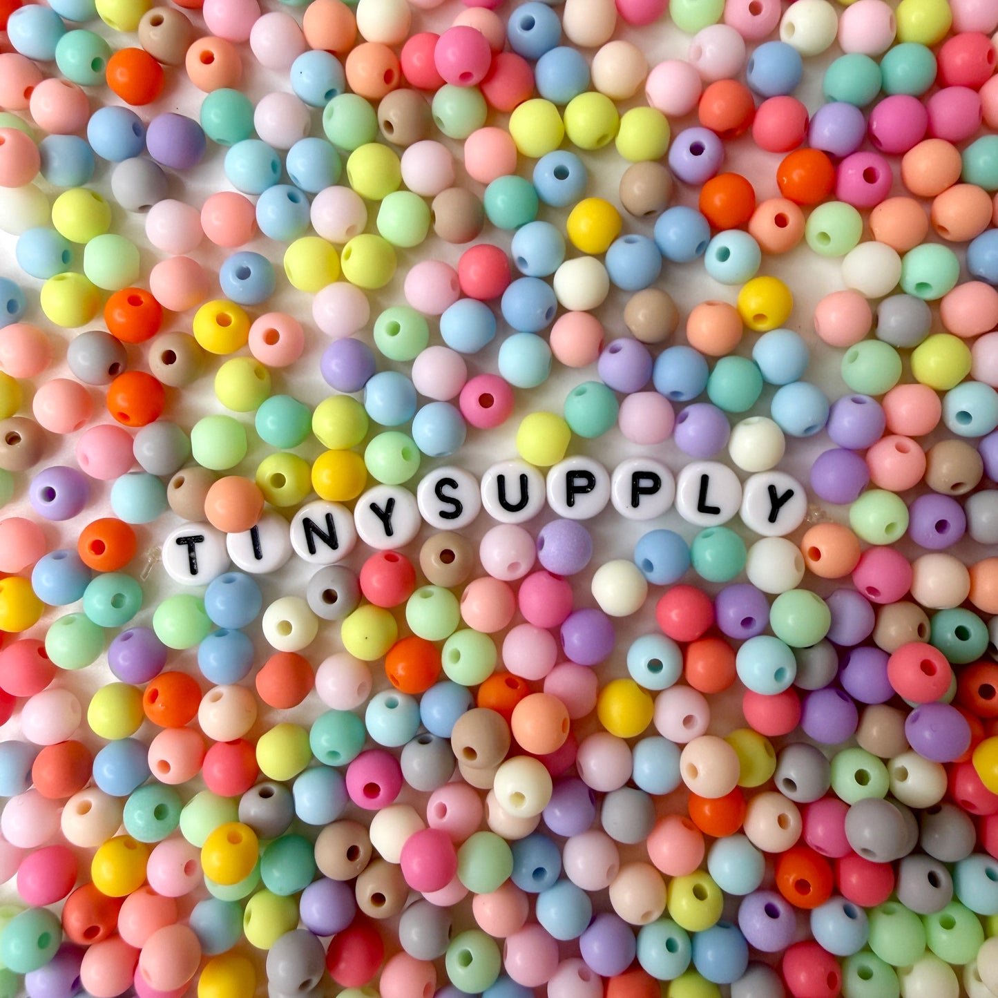 6MM/8MM Mix Colored Matte Acrylic Round Ball Beads