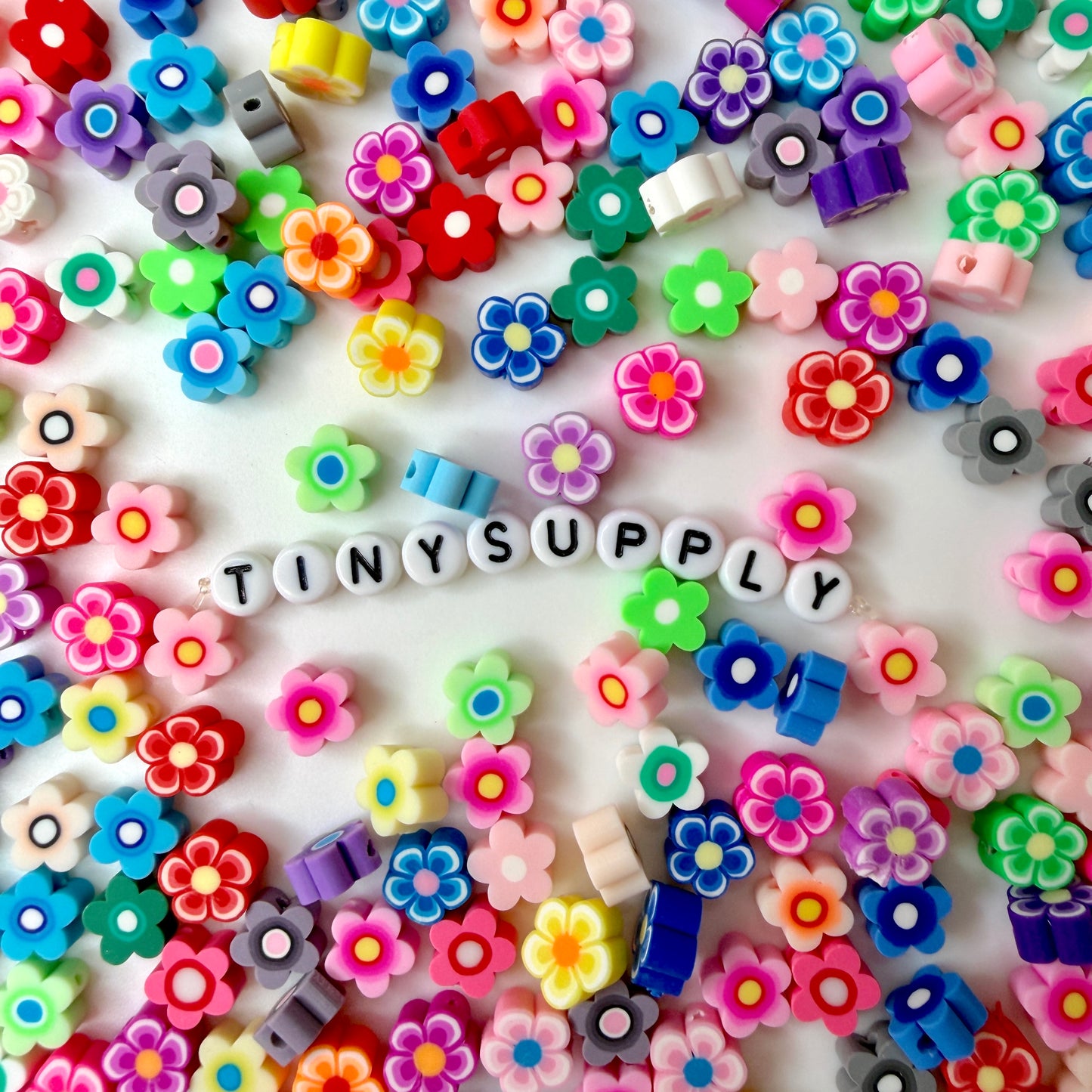 10MM Colorful Flower Mix Themed Polymer Clay Beads