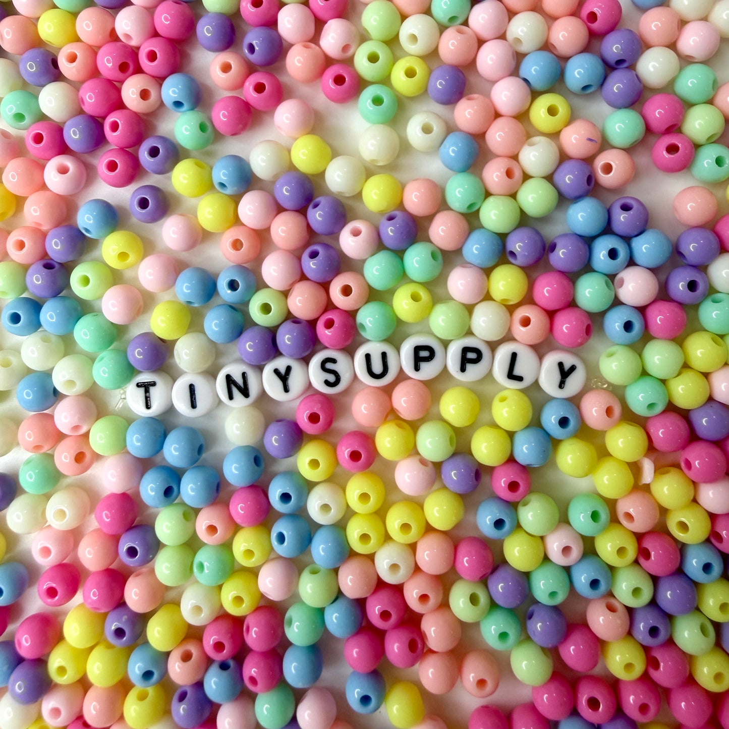 6MM/8MM Mix Solid Colored Acrylic Round Ball Beads