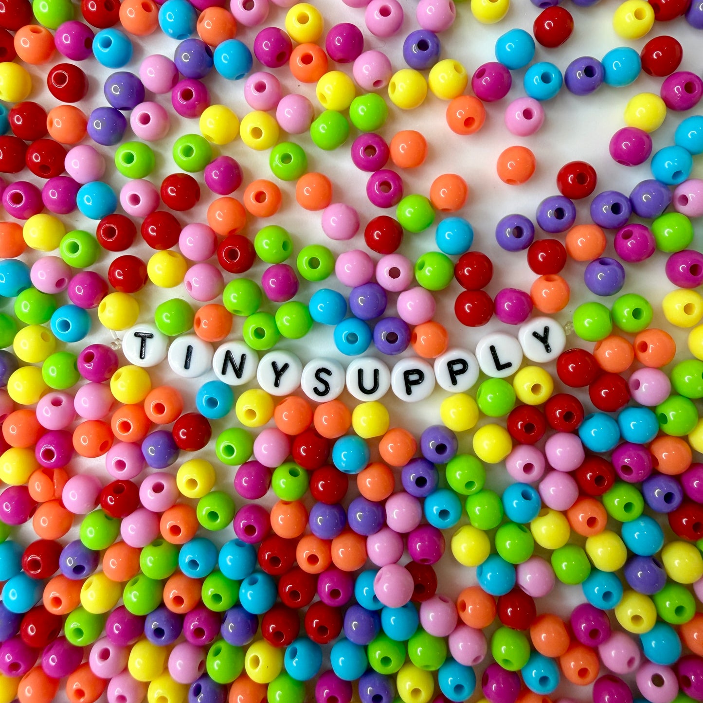 6MM/8MM Dark Mixed Solid Colored Acrylic Round Ball Beads
