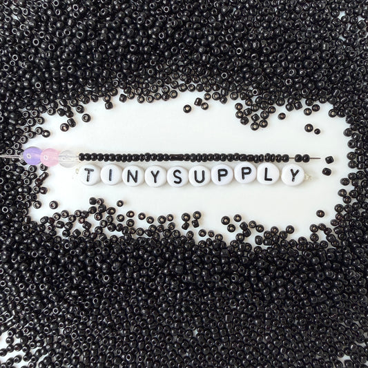 2MM Black 12/0 Glass Seed Beads (A010-49)