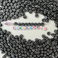 7MM Black Flat Round Acrylic with White Happy Face Beads