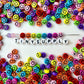 7MM Mixed Color Flat Round Acrylic with Black Happy Face Beads