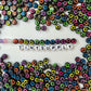 7MM Black Flat Round Acrylic with Colorful Happy Face Beads