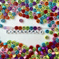 7MM Mixed Color Flat Round Acrylic Black Peace Sign Beads