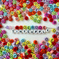 7MM Mixed Color Flat Round Acrylic with Black Flower, Star, Moon, Heart Beads