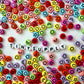 7MM Mixed Color Flat Round Acrylic with Black Flower, Star, Moon, Heart Beads