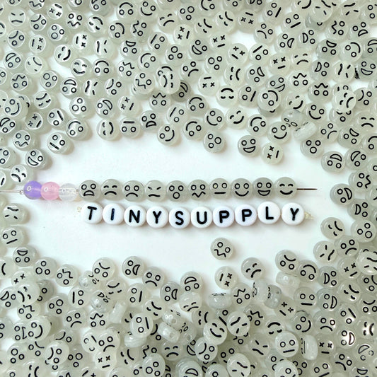 7MM Glow-in-Dark Round Acrylic with Mixed Faces Beads