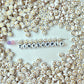 7MM White Flat Round Acrylic with Gold Happy Face Beads