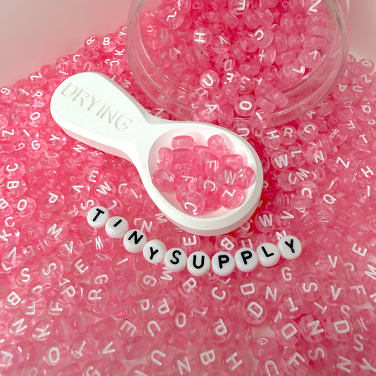 7MM Transparent Light Pink Acrylic Mixed Letter Beads (200pc/400pc)