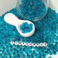 7MM Translucent Black Letter, Mixed Alphabet Acrylic Beads