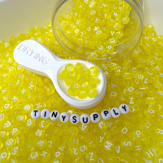 7MM Transparent Yellow Acrylic Mixed Letter Beads  (200pc/400pc)