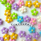Chunky 19MM x 20MM Solid/Transparent Glitter Puffy Flower Acrylic Beads