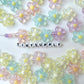 Chunky 19MM x 20MM Solid/Transparent Glitter Puffy Flower Acrylic Beads