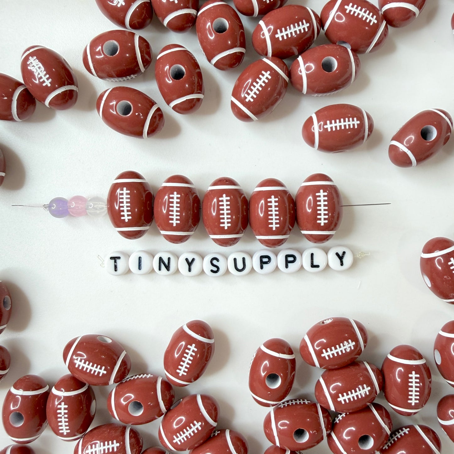 Sports Themed Acrylic Beads (Baseball, Basketball, Tennis, Football, Softball)