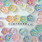 Chunky Flower Outline Enamel Acrylic Bead (19x19mm)