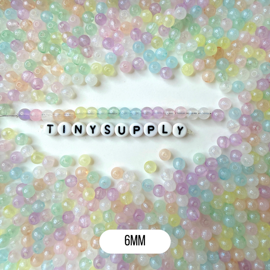 Iridescent Pastel Mermaid Mixed Color Acrylic Beads (Multiple Sizes)