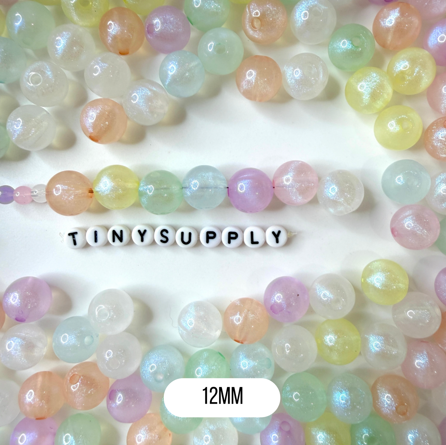 Iridescent Pastel Mermaid Mixed Color Acrylic Beads (Multiple Sizes)