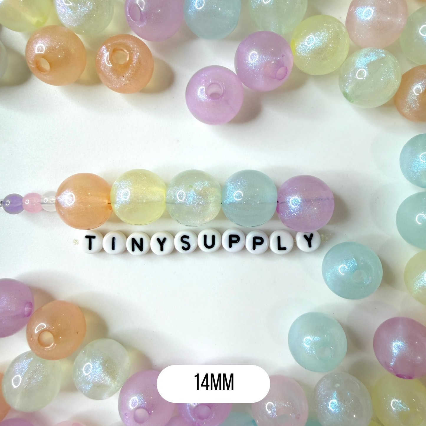 Iridescent Pastel Mermaid Mixed Color Acrylic Beads (Multiple Sizes)