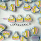 Chunky Opaque Purple Outline Bunny Donut Acrylic Bead (26x26mm)