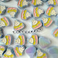 Chunky Opaque Purple Outline Bunny Donut Acrylic Bead (26x26mm)