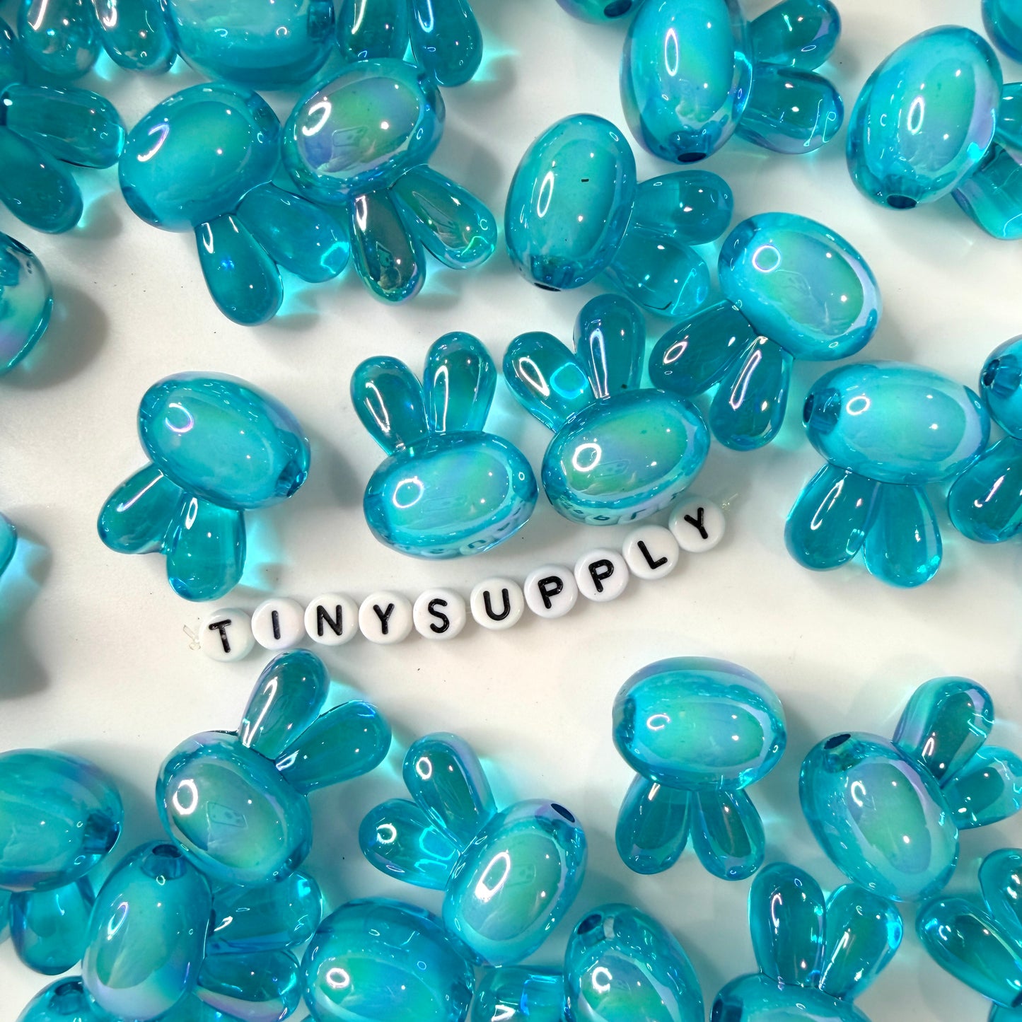 Chunky 21MM AB Bunny Rabbit Shaped Acrylic Spacer Beads